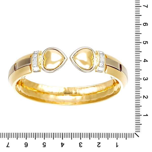 Armreif, 18K, Gelb-/Weißgold, Diamanten 1,00ct