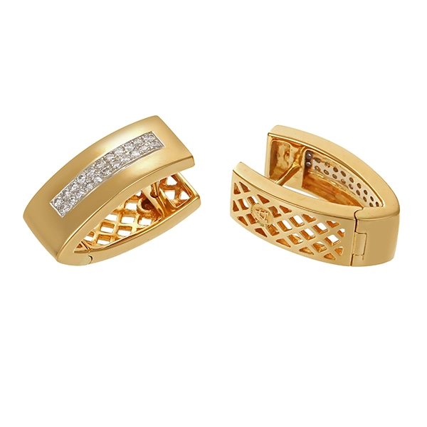 Creolen, 18K, Gelbgold, Brillanten