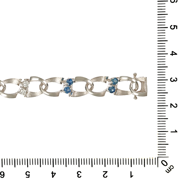 Armband, 14K, Weißgold, Brillanten, Saphire