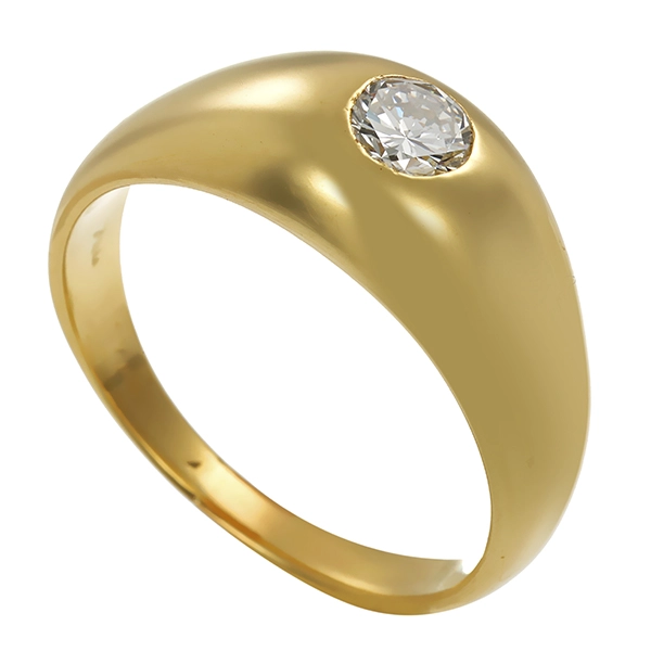 Herrenring, 18K, Gelbgold, Brillant 0,33ct