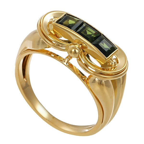 Ring, 14K, Gelbgold, Turmalin