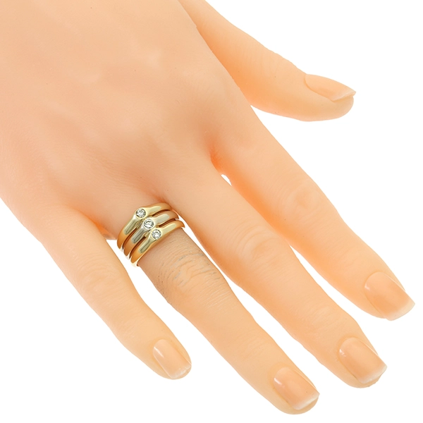 Diamantring, 14K, Gelb-/Weißgold, Brillanten 0,21 ct