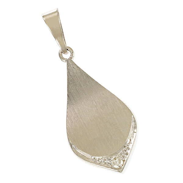 Anhänger, 14K, Weißgold, Diamant