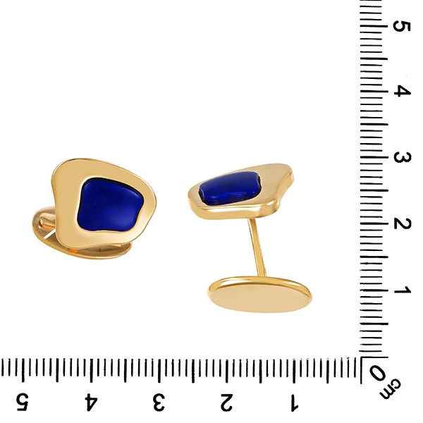 Manschettenknöpfe, 14K, Gelbgold, Lapis