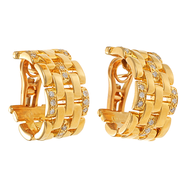 Creolen, 18K, Gelbgold, Brillanten, Cartier