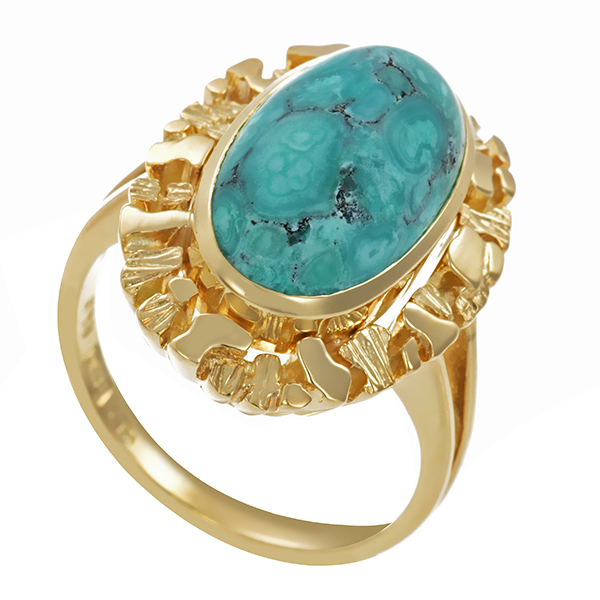 Ring, 14K, Gelbgold, Türkis