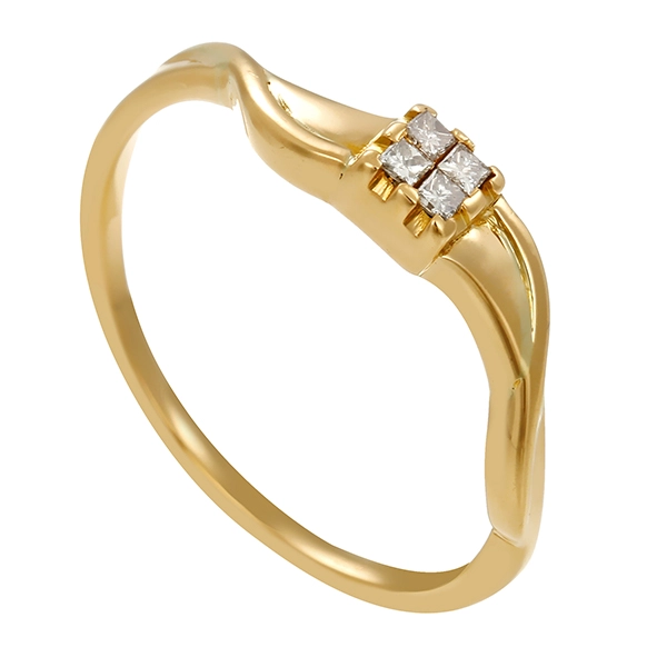 Ring, 18K, Gelbgold, Diamanten Princess, U54