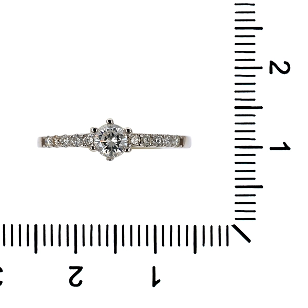 Ring, 14K, Weißgold, Brillanten