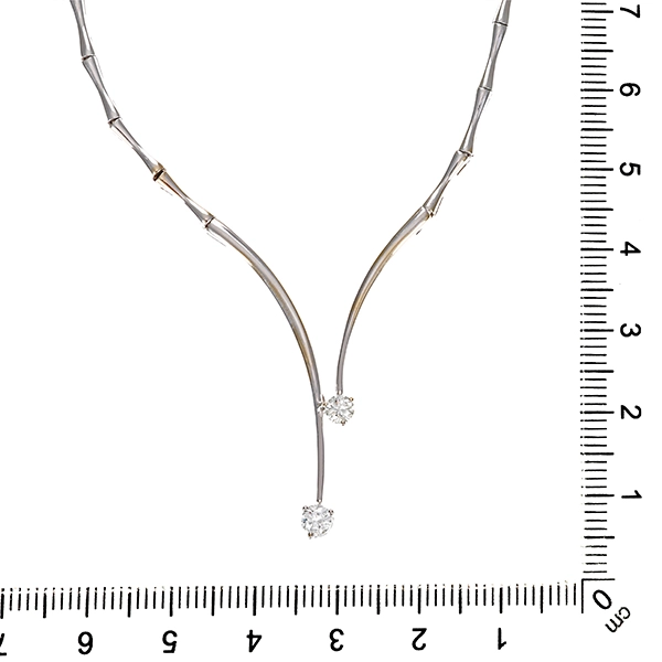 Collier, 18K, Weißgold, Brillanten