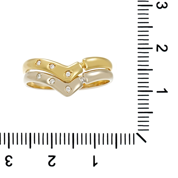 Damenring, 18K, Gelb-/Weißgold, Brillanten