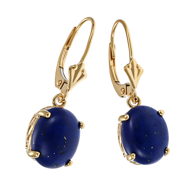 Ohrhänger, 9K, Gelbgold, Lapis