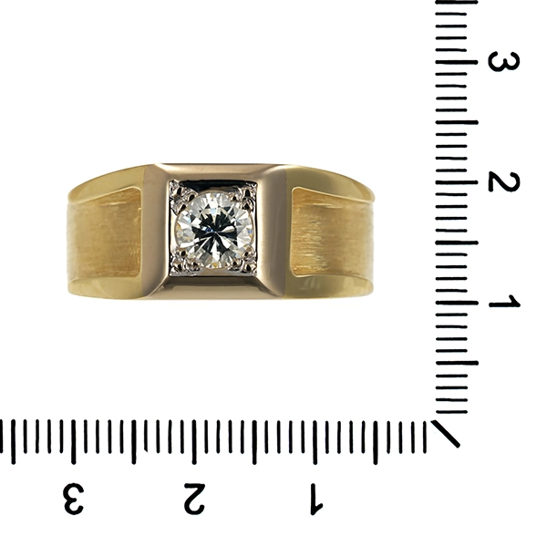Herrenring, 14K, Gelb-/Weißgold, 0,60ct