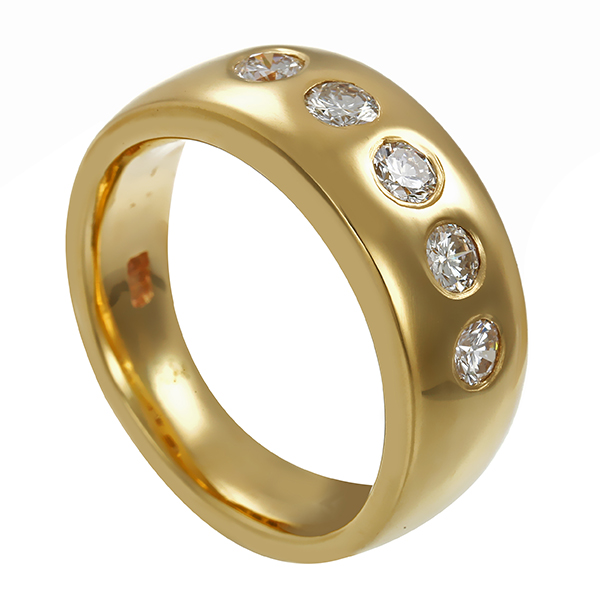 Ring, 14K, Gelbgold, Brillanten