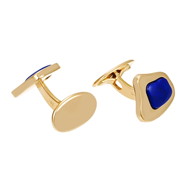 Manschettenknöpfe, 14K, Gelbgold, Lapis