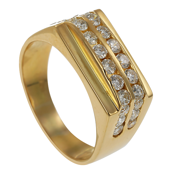 Brillantring, 18K, Gelbgold