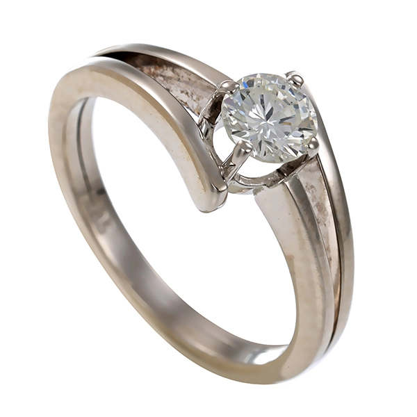 Brillantring, 14K, Weißgold, 0,40ct