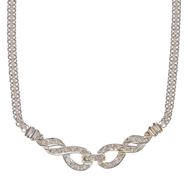 Collier, 18K, Weißgold, Brillanten