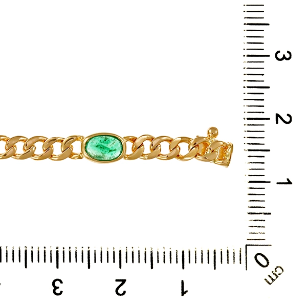 Armband, 14K, Gelbgold, Smaragde
