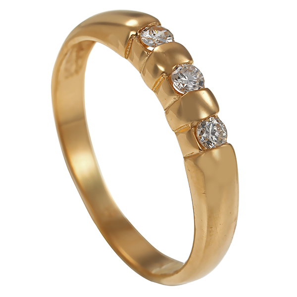 Brillantring, 14K, Gelbgold