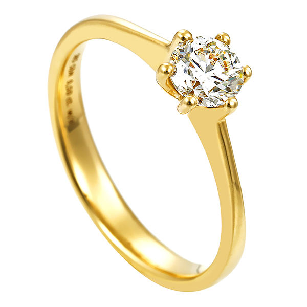 Diamantring, 14K, Gelbgold, Brillant 0,50 ct