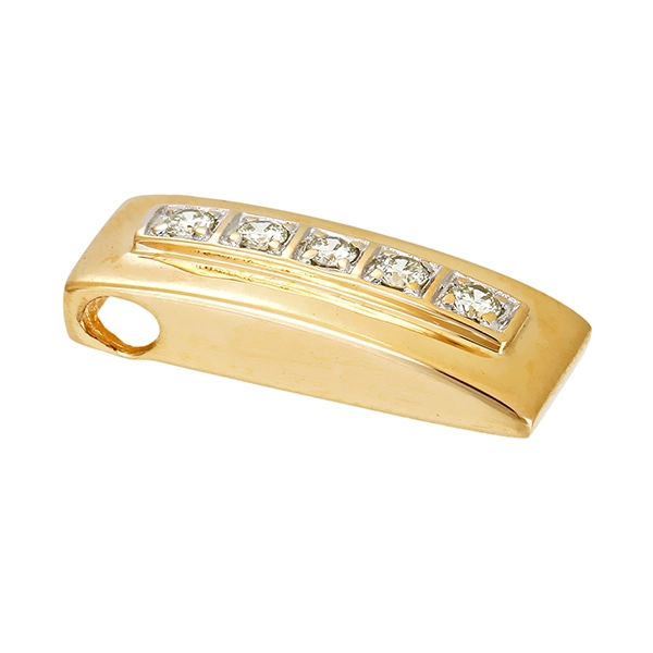 Anhänger, 14K, Gelb-/Weißgold, Brillanten