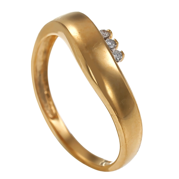 Ring, 14K, Gelbgold, Brillanten