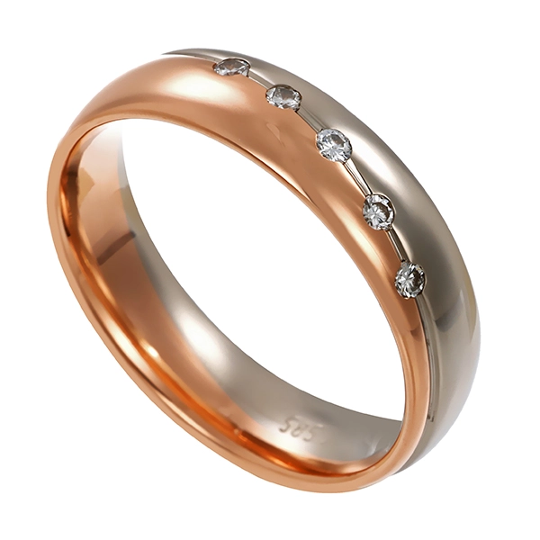 Ring, 14K, Rot-/Weißgold, Brillanten, U55