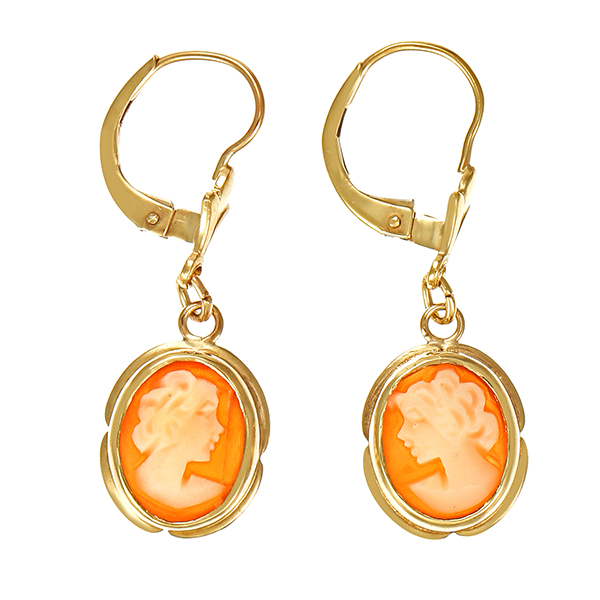 Ohrhänger, 8K, Gelbgold, Gemme