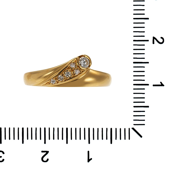 Ring, 18K, Gelbgold, Brillanten, 0,18ct