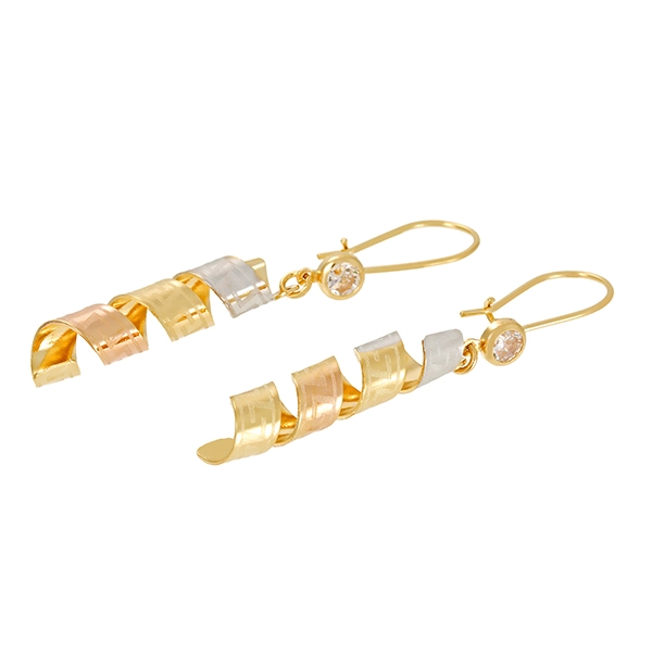 Ohrhänger, 14K, Gelbgold, Rotgold, Weißgold, Zirkonia