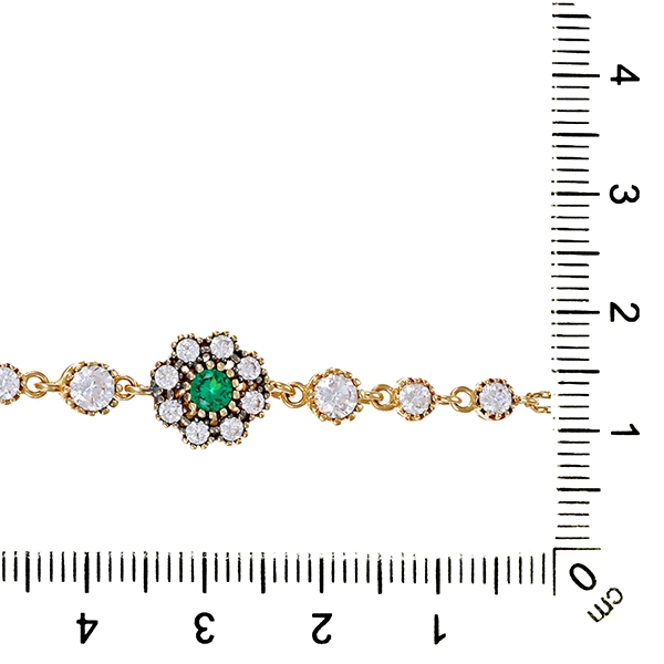Armband, 14K, Gelbgold, Schmuckstein, Zirkonia