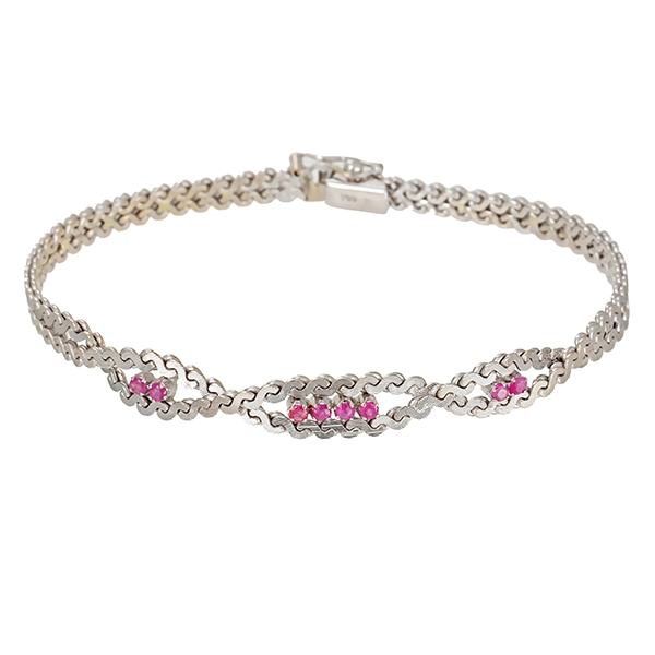 Armband, 18K, Weißgold, Rubine