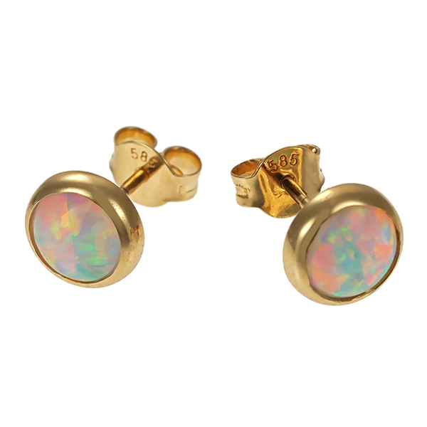 Ohrstecker, 14K, Gelbgold, synthetische Perle