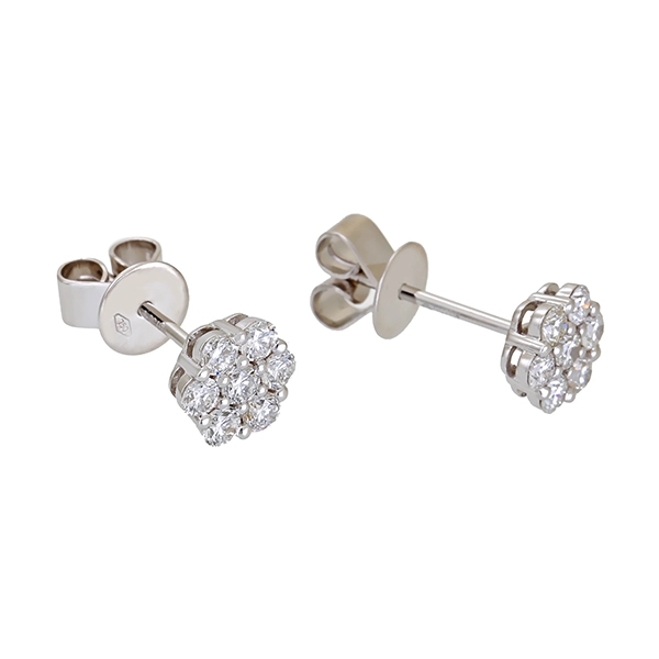 Ohrstecker, 18K, Weißgold, Brillanten