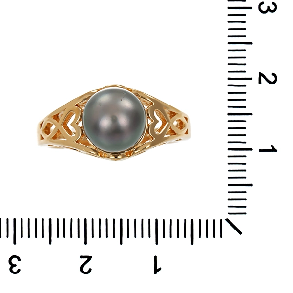 Ring, 14K, Gelbgold, Perle