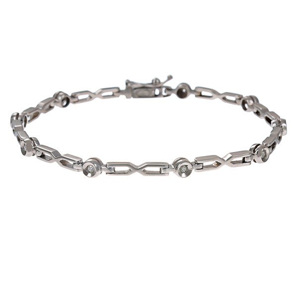 Armband, 14K, Weißgold, Diamanten