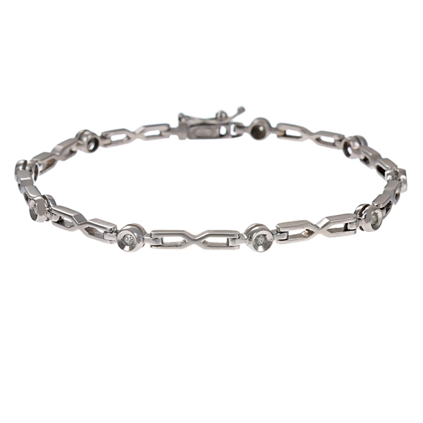Armband, 14K, Weißgold, Diamanten
