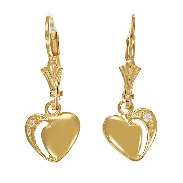 Ohrhänger, 14K, Gelbgold, Zirkonia