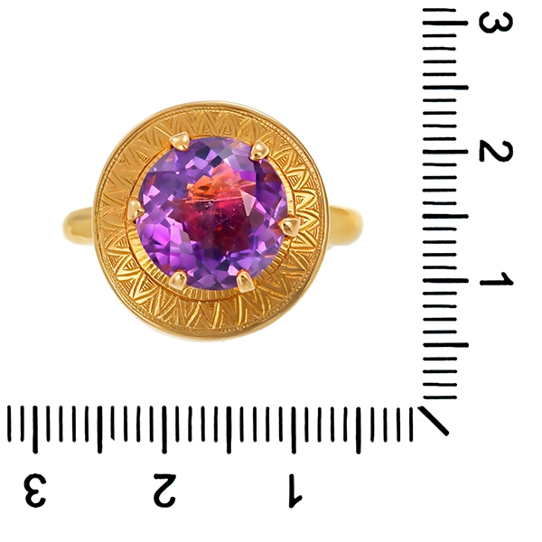 Ring, 18K, Gelbgold, Amethyst