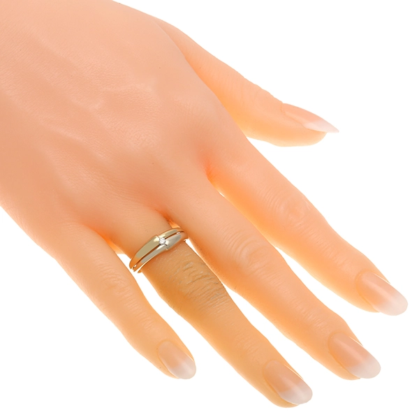Brillantring, 14K, Gelb-/Weißgold