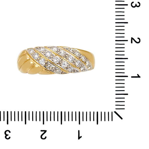 Diamantring, 18K, Gelb-/Weißgold, Brillanten 0,50 ct