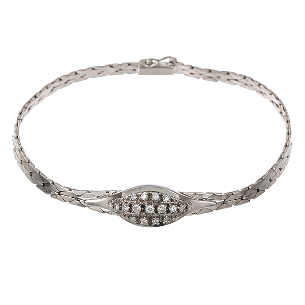 Armband, 14K, Weißgold, Brillant