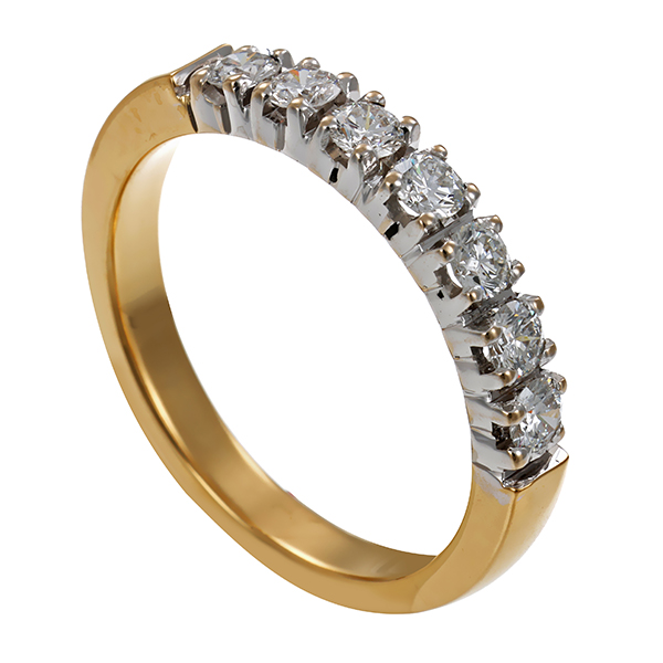 Diamantring, 18K, Gelb-/Weißgold, Brillanten 0,49 ct