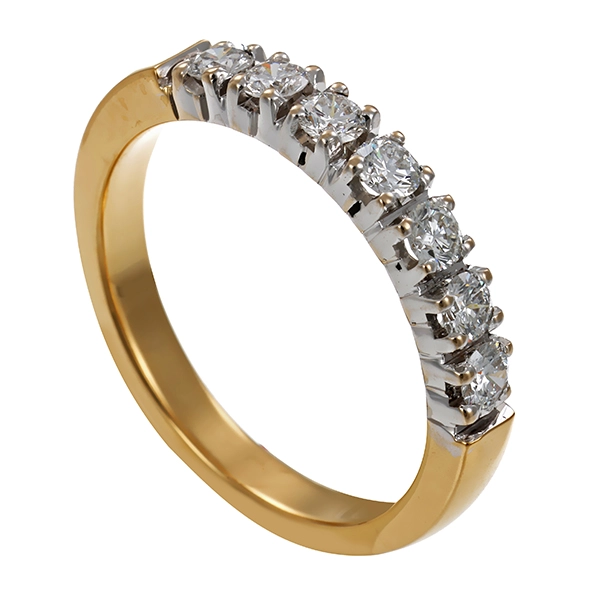 Diamantring, 18K, Gelb-/Weißgold, Brillanten 0,49 ct