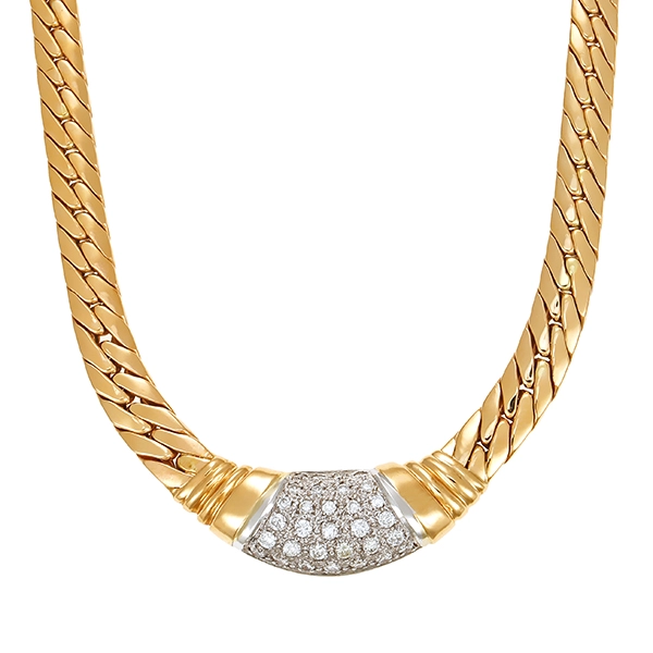 Collier, 14K, Gelb-/Weißgold, Brillant