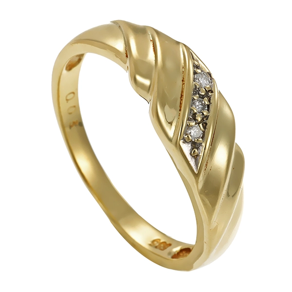 Diamantring, 14K, Gelbgold, Brillanten