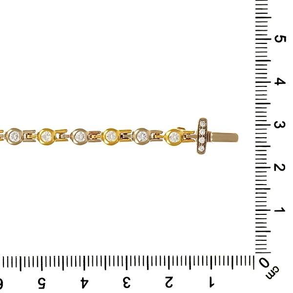 Armband, 18K, Gelb-/Weißgold, 28 Brillanten