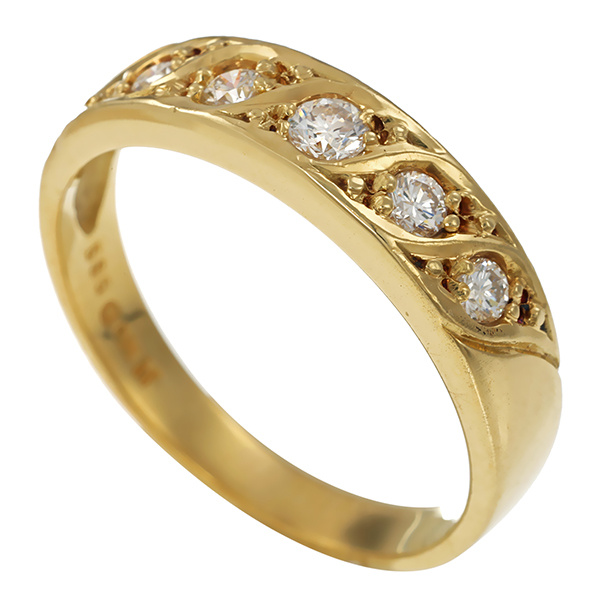 Ring, 14K, Gelbgold, Brillanten