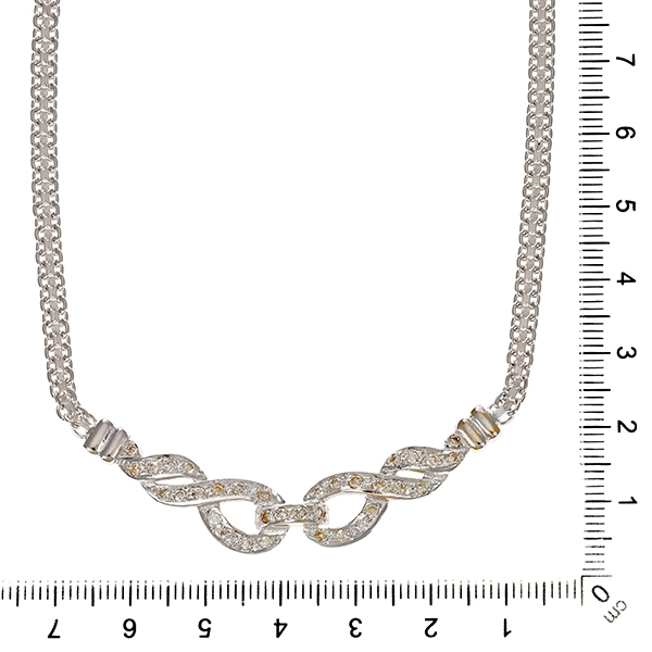 Collier, 18K, Weißgold, Brillanten