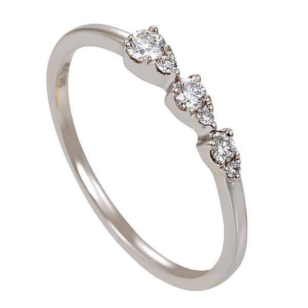 Diamantring, 14K, Weißgold, Brillanten